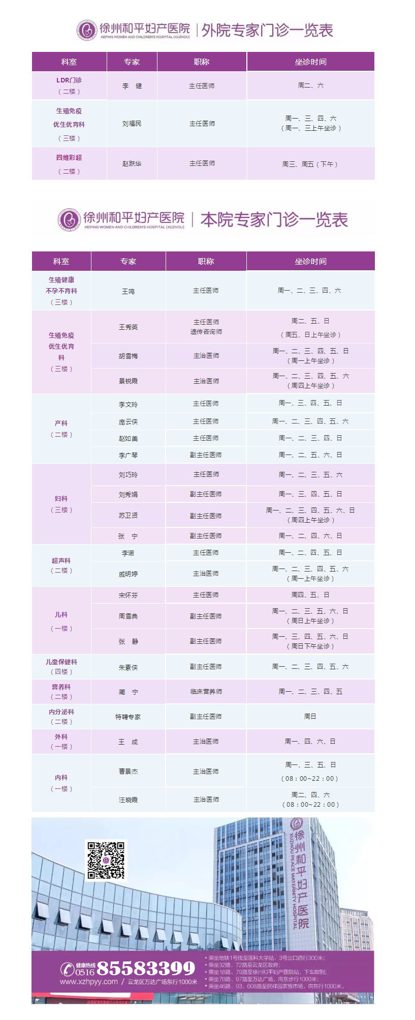 和平妇产医院2021年12月13日—12月19日专家坐诊时间表(图2)